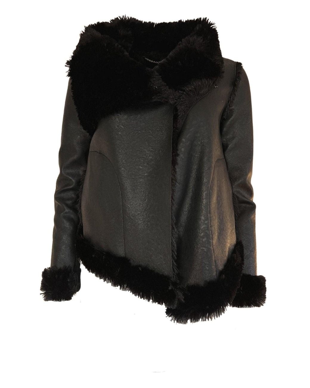 BCBGMAXAZRIA Black Faux Leather Jacket