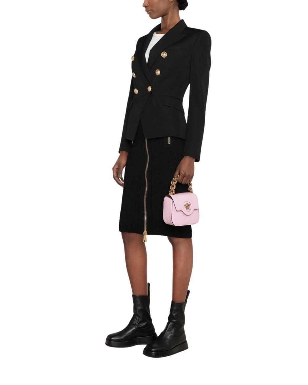 Balmain Black Double Breasted Wool Blazer