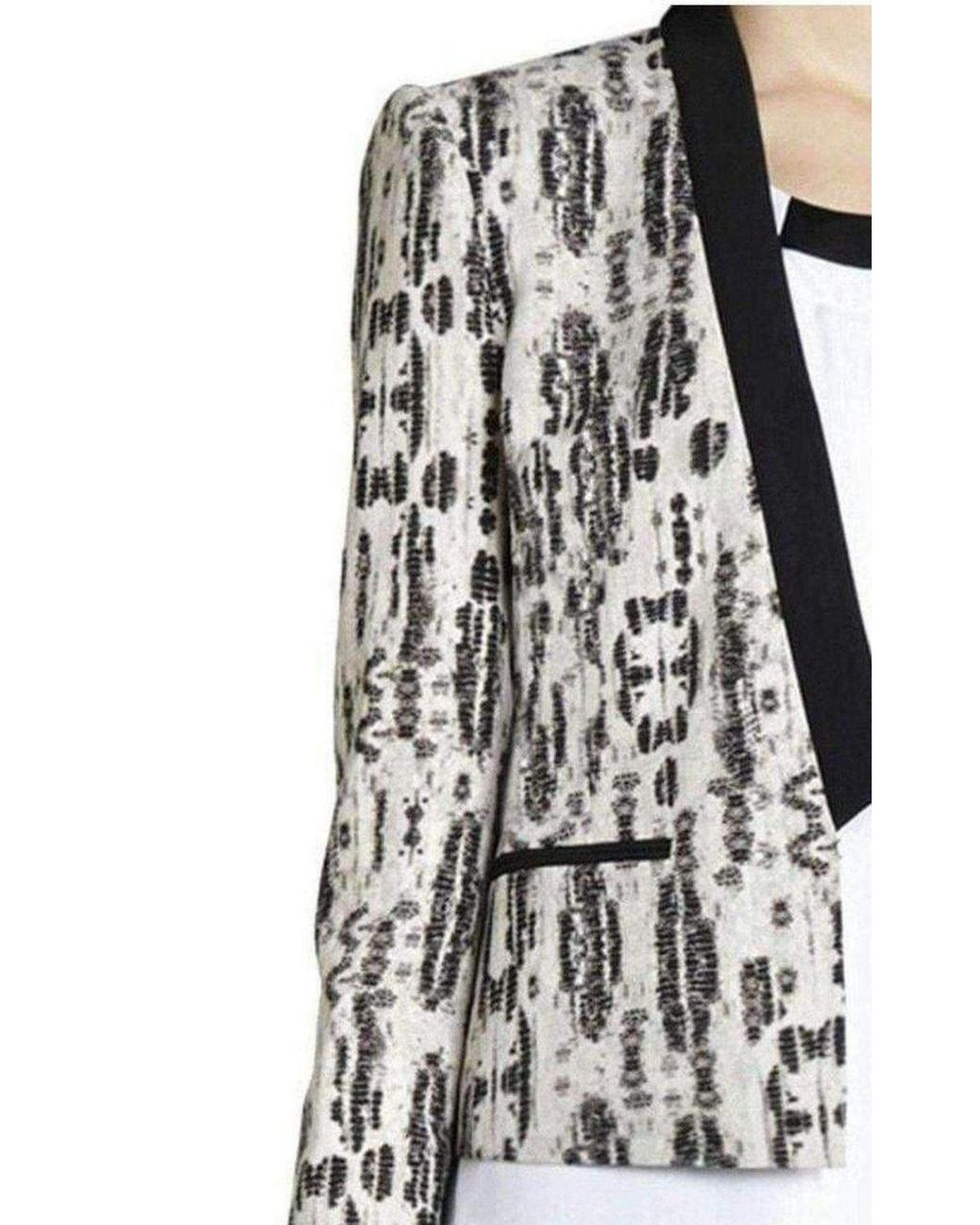 BCBGMAXAZRIA Black Guy Printed Jacket