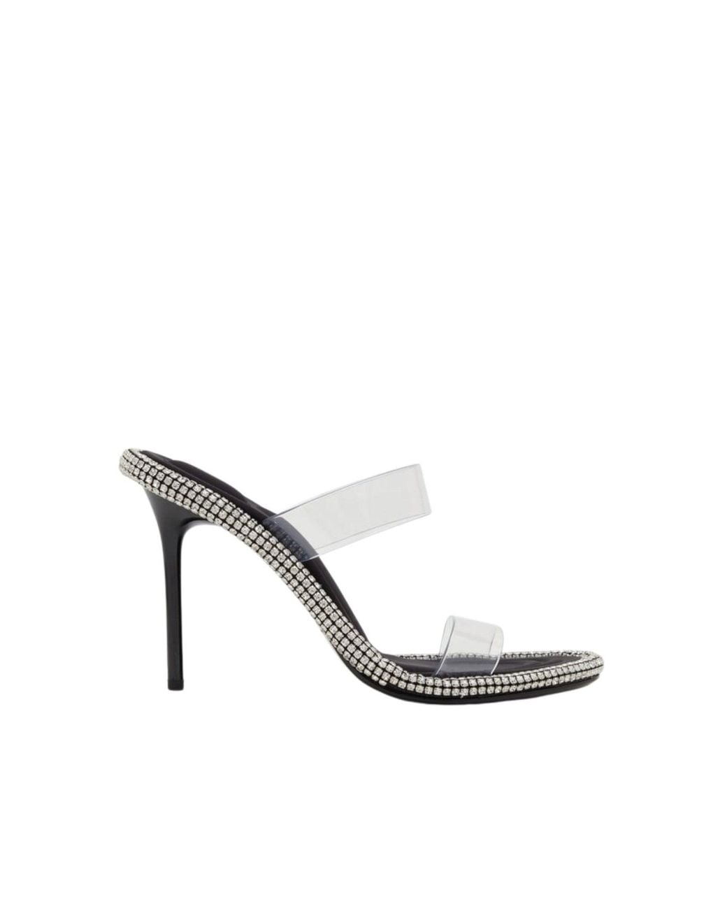 Alexander Wang White Nova Crystal Mule Heels