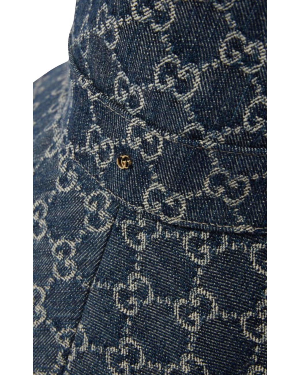 Gucci Wide Brim Gg-jacquard Denim Bucket Hat in Blue | Lyst display picture 2