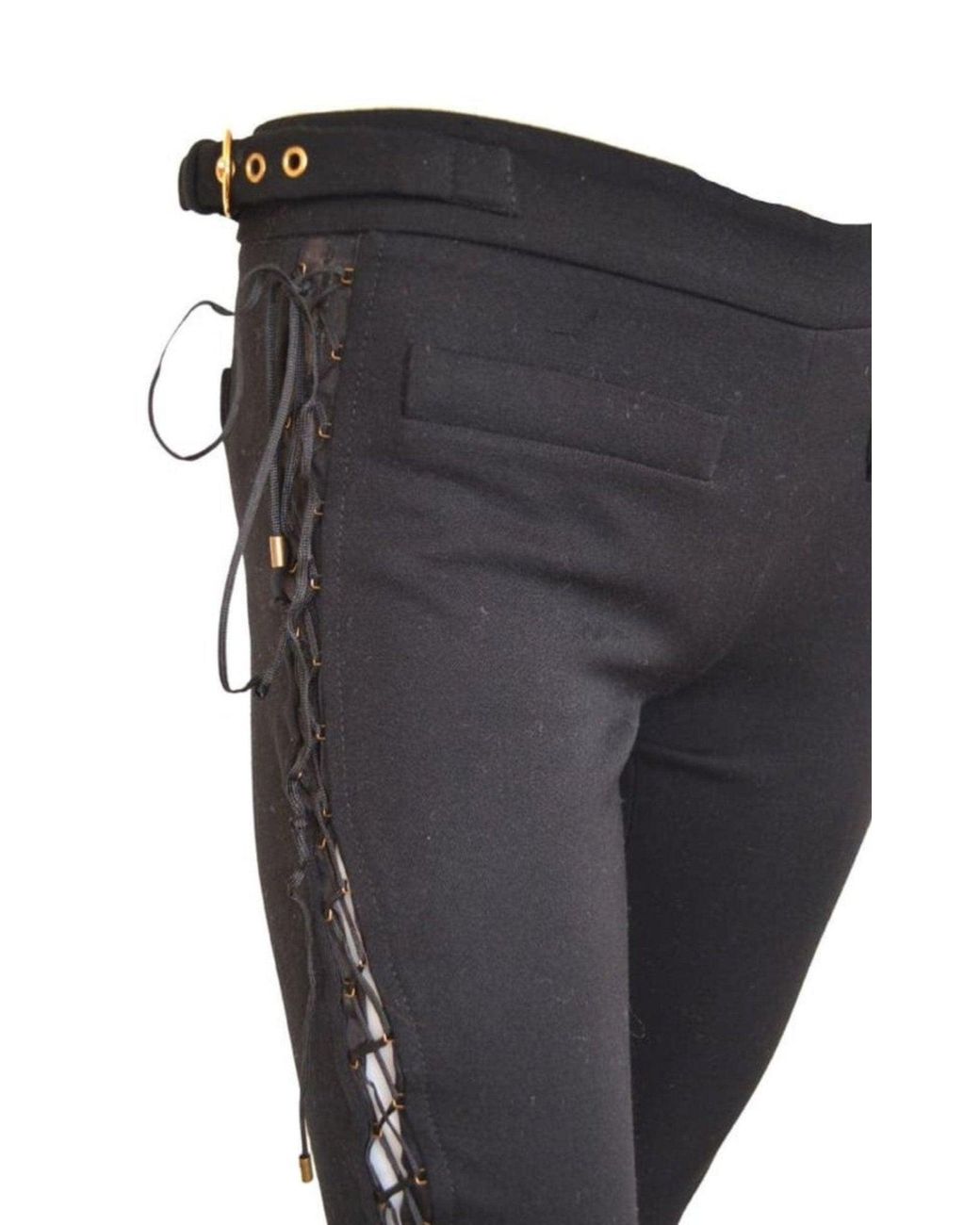 Emilio Pucci Black Criss Cross Peekaboo Leg Pants