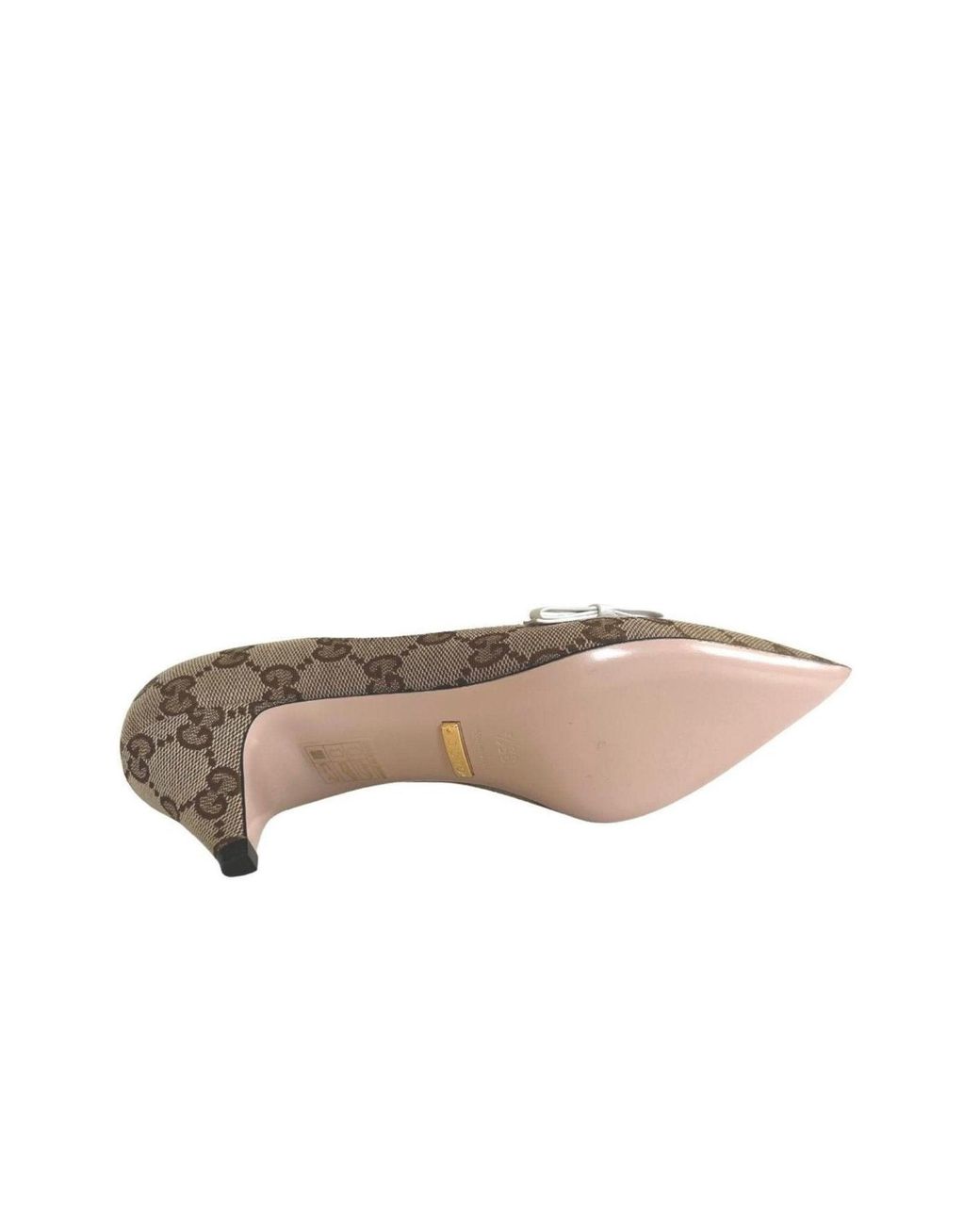 Gucci Brown Gg Supreme Low Heel Pumps