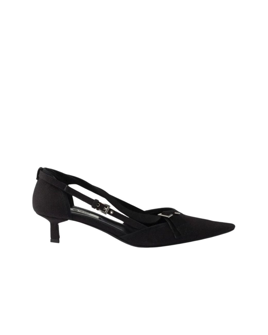 Prada Pointed Slingback Black Kitten Heel Pumps