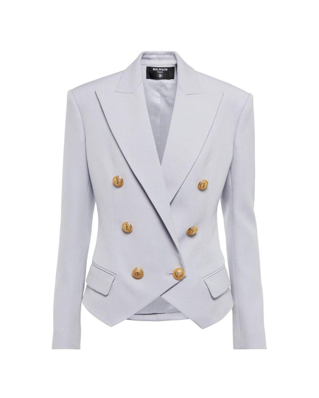 Balmain Double Breasted Blue Wool Blazer