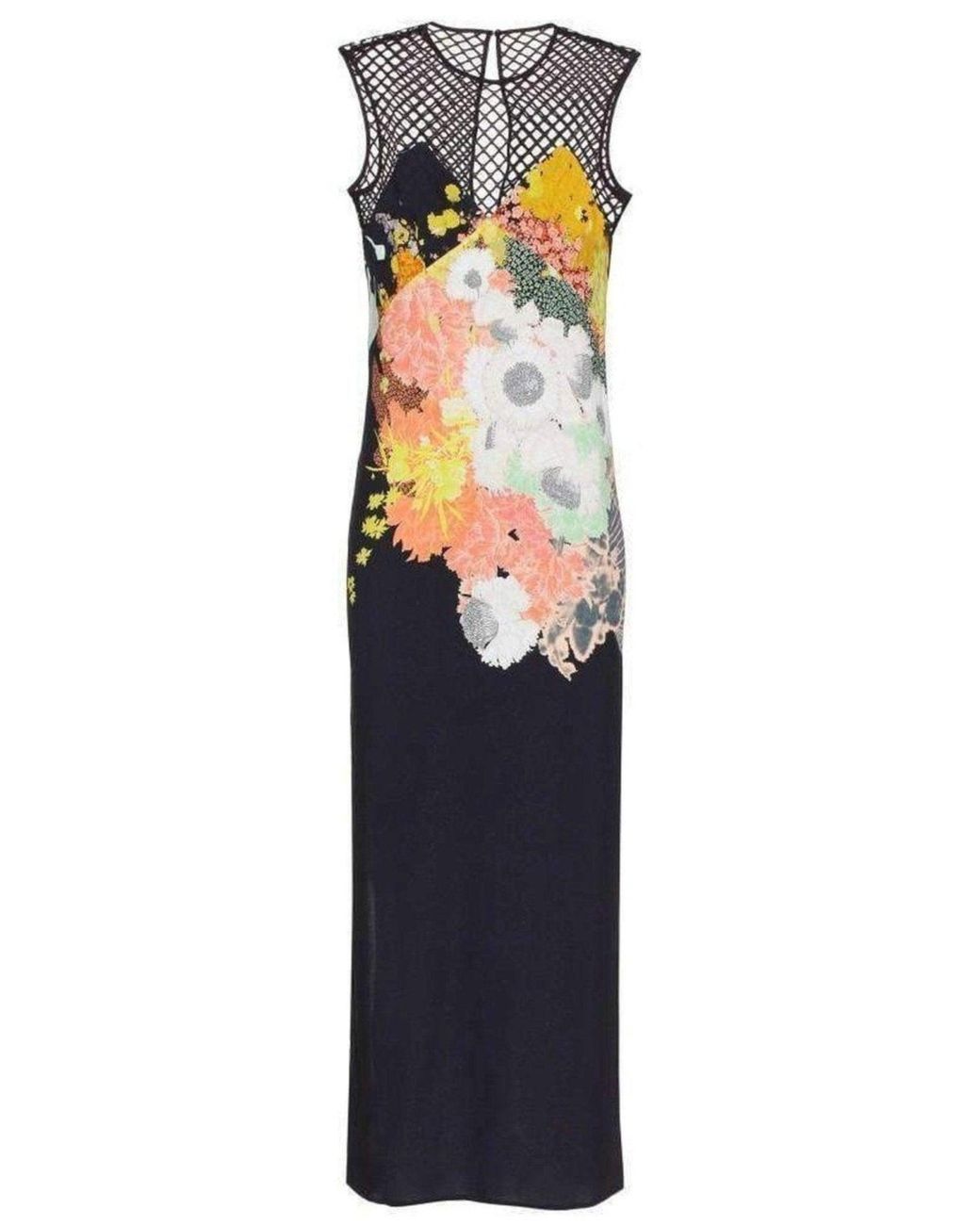 Dries Van Noten Black Mesh-yoke Maxi Dress