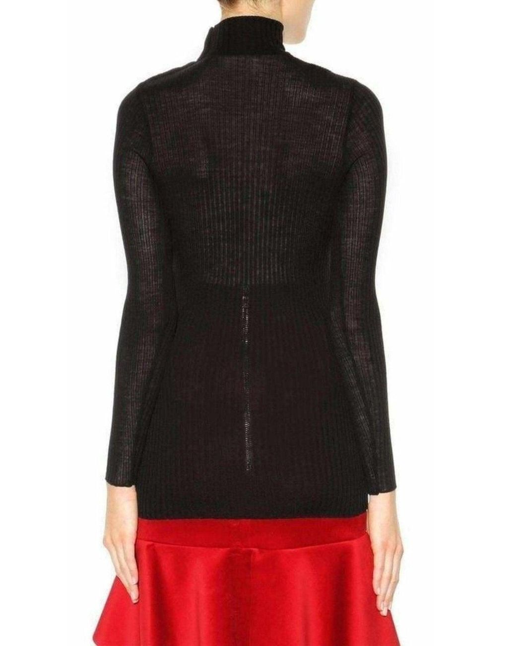 Balmain Black Embellished Wool Turtleneck Sweater