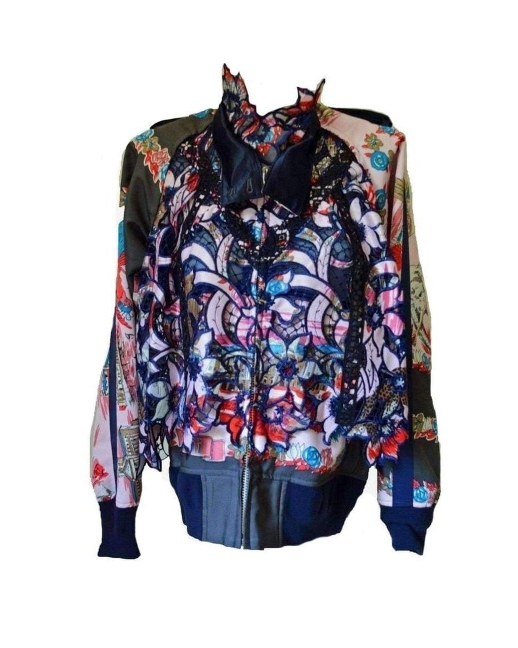 Sacai Blue Canvas And Broderie Anglaise Souvenir Cotton Jacket