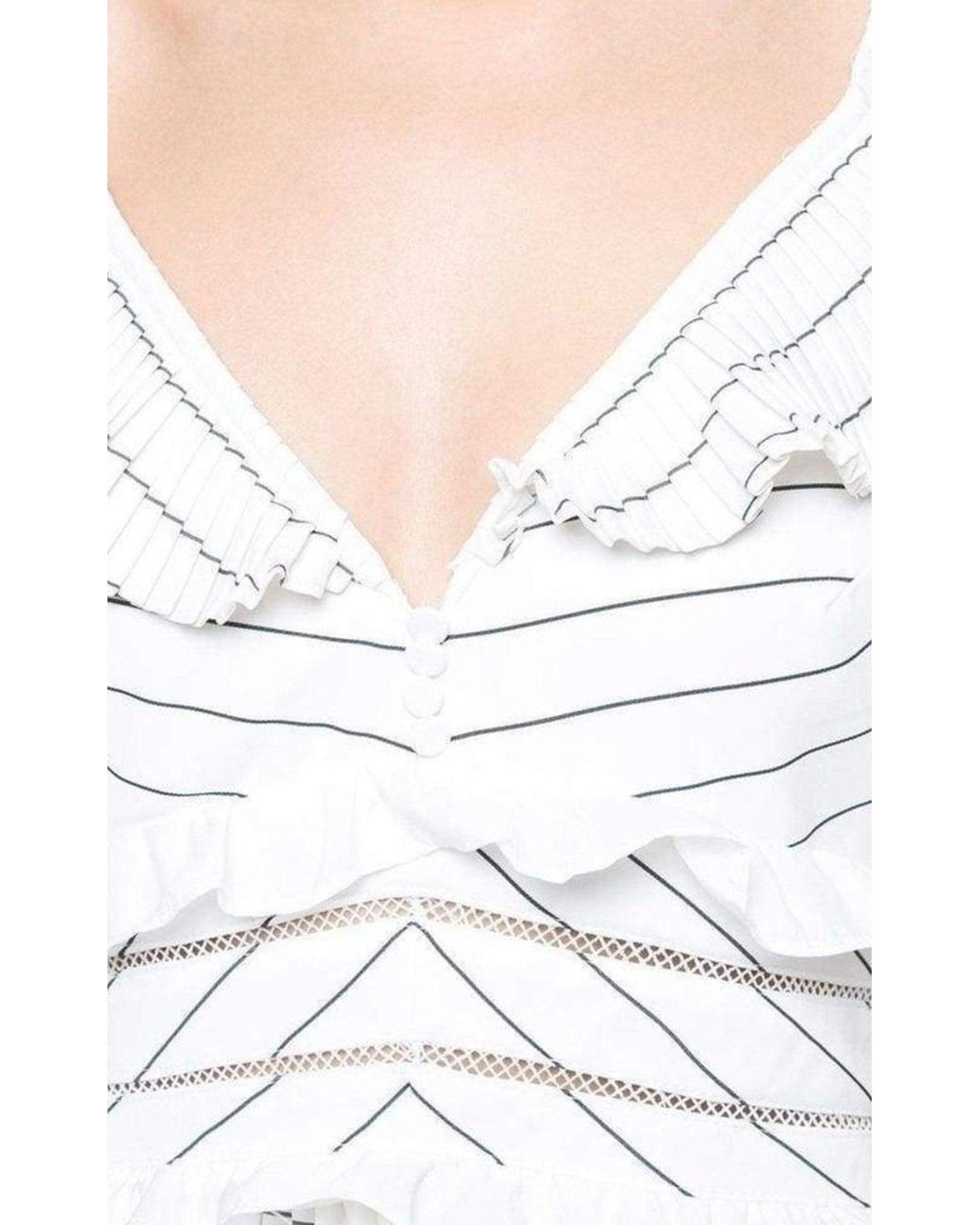 Self-Portrait White Monochrome Stripe Dress