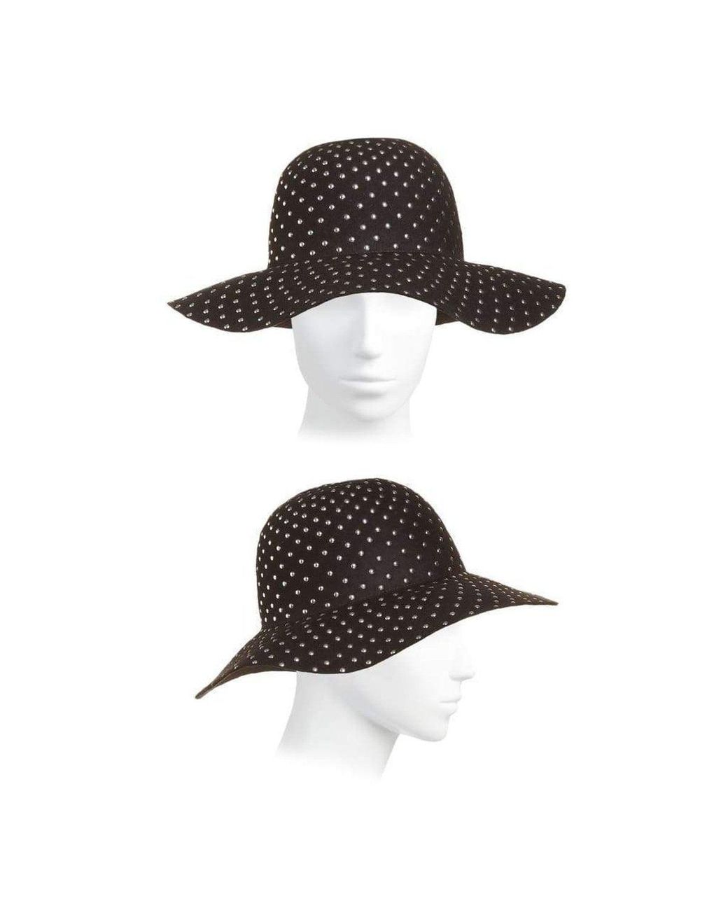 Gucci Black Studded Wool-felt Wide Brim Hat
