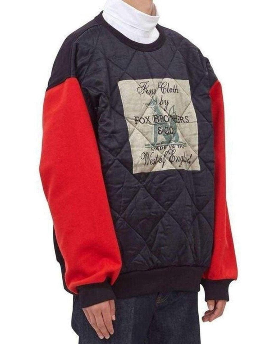 Dries Van Noten Red Fox Brothers Quilted Cotton Sweatshirt for men