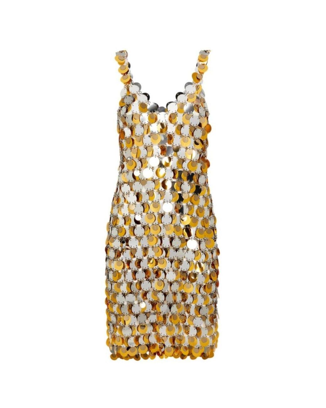 Rabanne Metallic Oversized Paliette-embellished Mini Dress