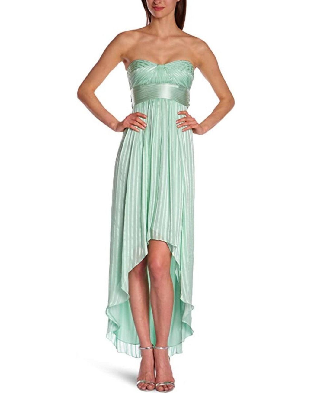 BCBGMAXAZRIA Alicia Silk Opaline Green Charmeuse Gown