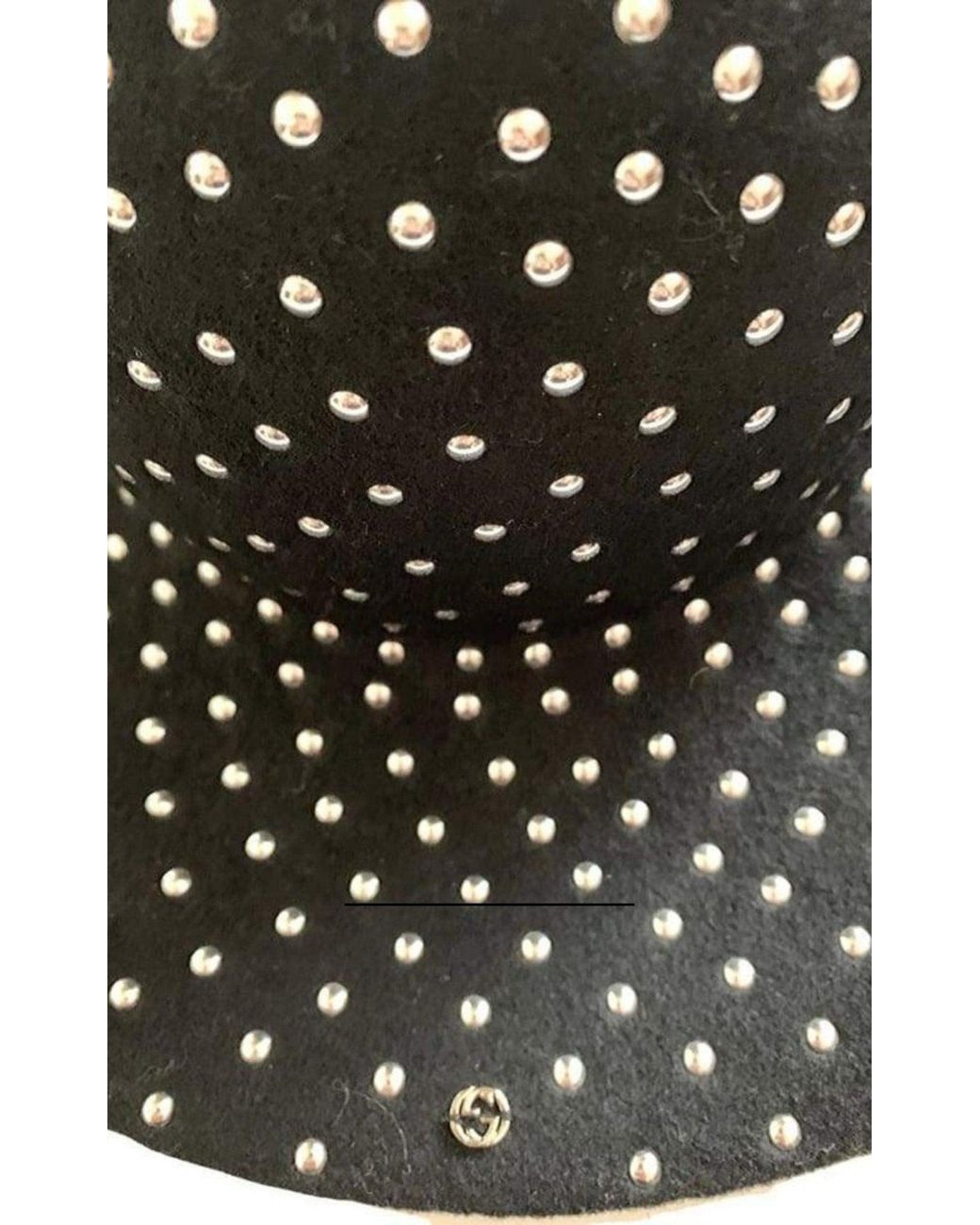 Gucci Black Studded Wool-felt Wide Brim Hat