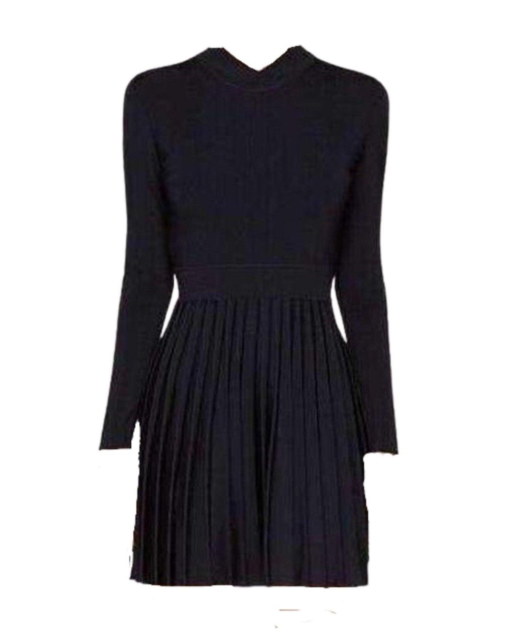 Balmain Black Ribbed Stretch Knit Mini Dress