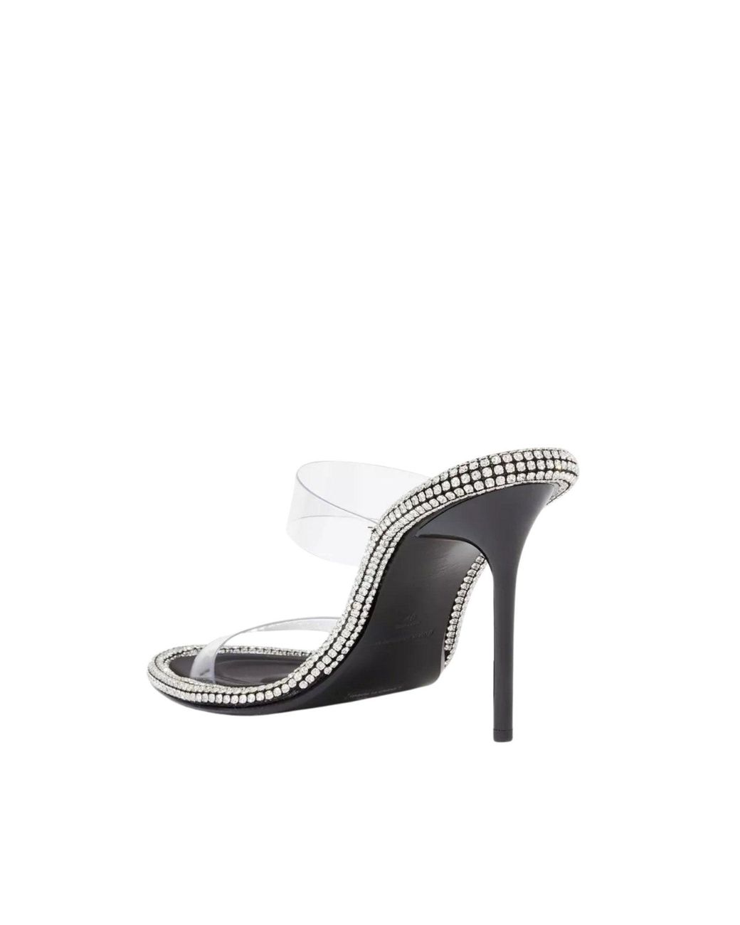Alexander Wang White Nova Crystal Mule Heels