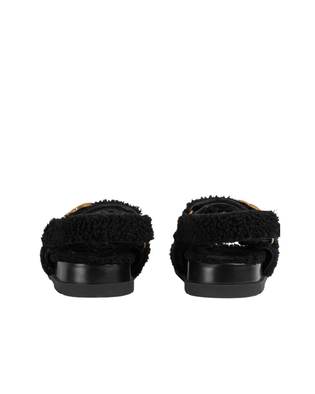 Gucci Double G Merino Wool Sandals Black