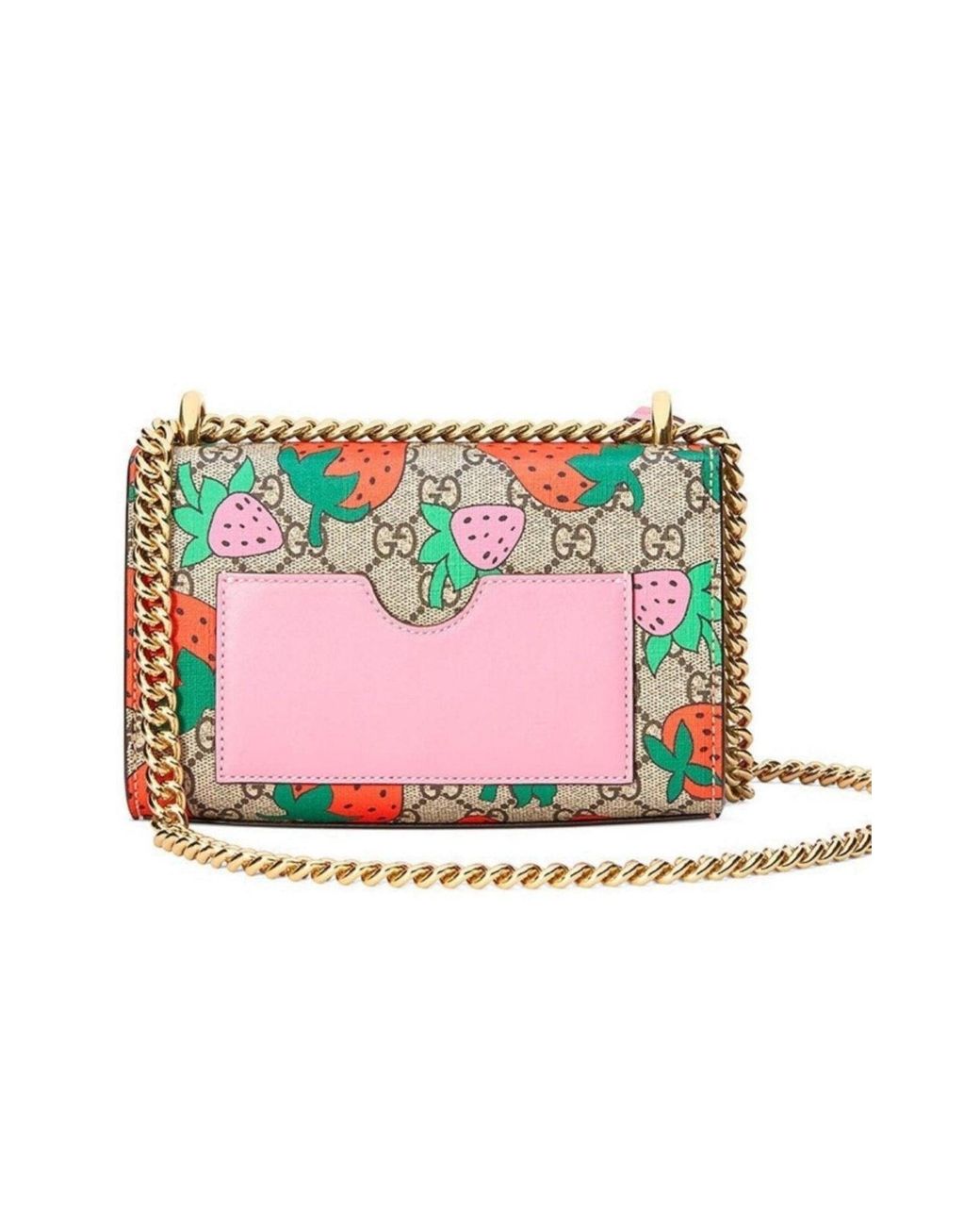 Gucci Red Padlock Gg Strawberry Small Shoulder Bag