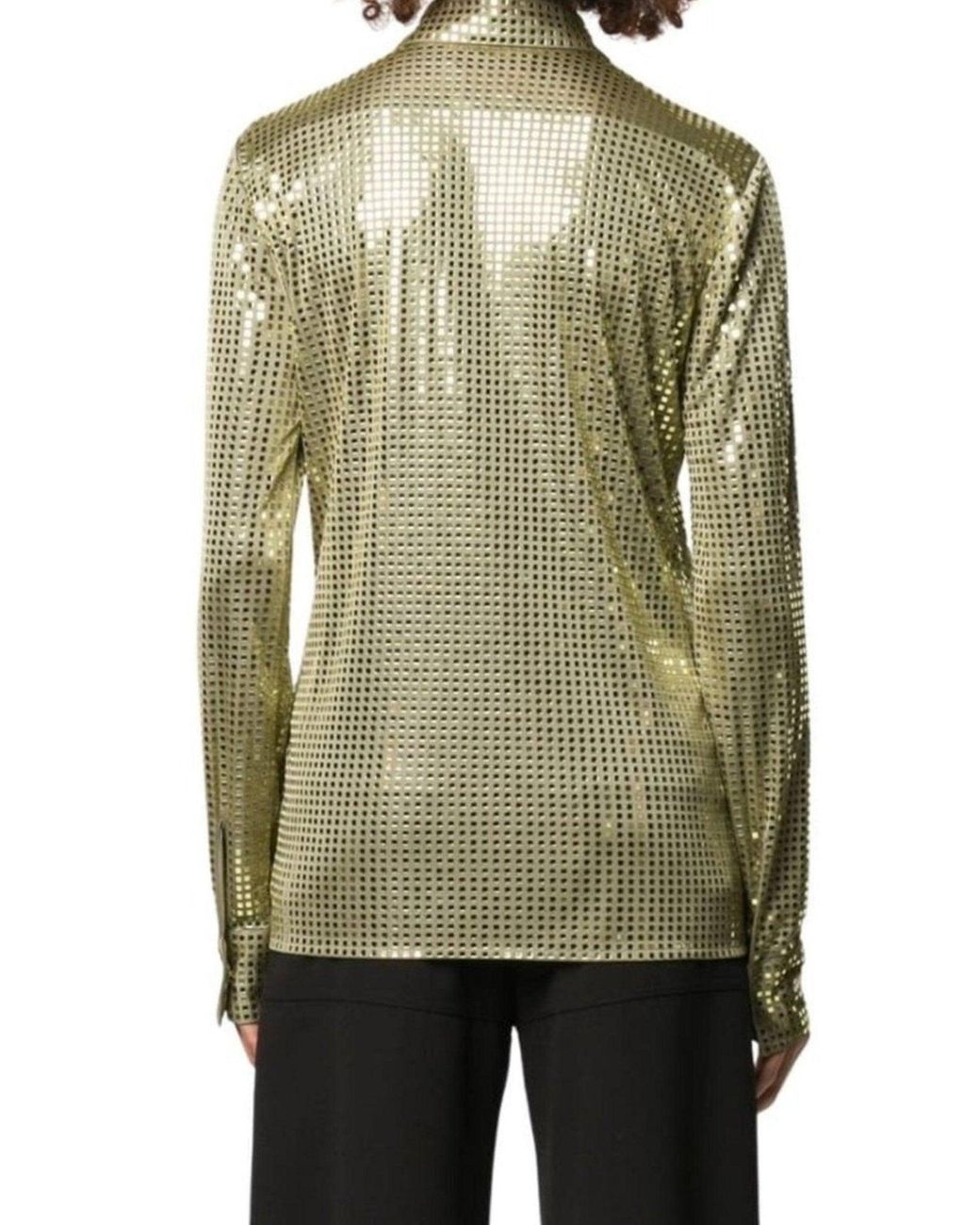 Bottega Veneta Green Sequined Button Front Shirt