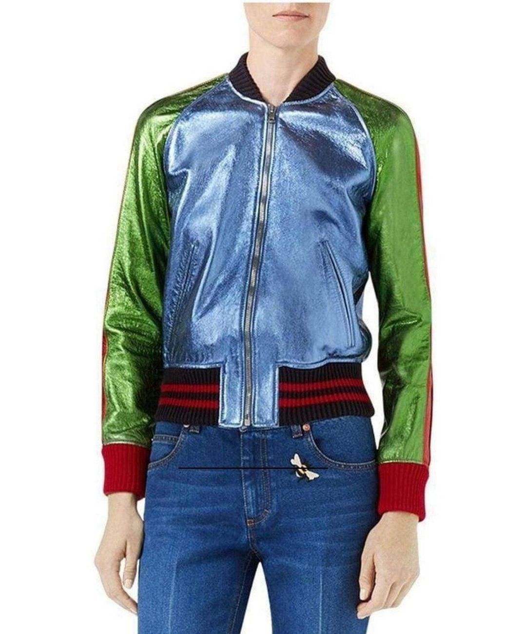 Gucci Blue Bee & Butterfly Patches Jeans