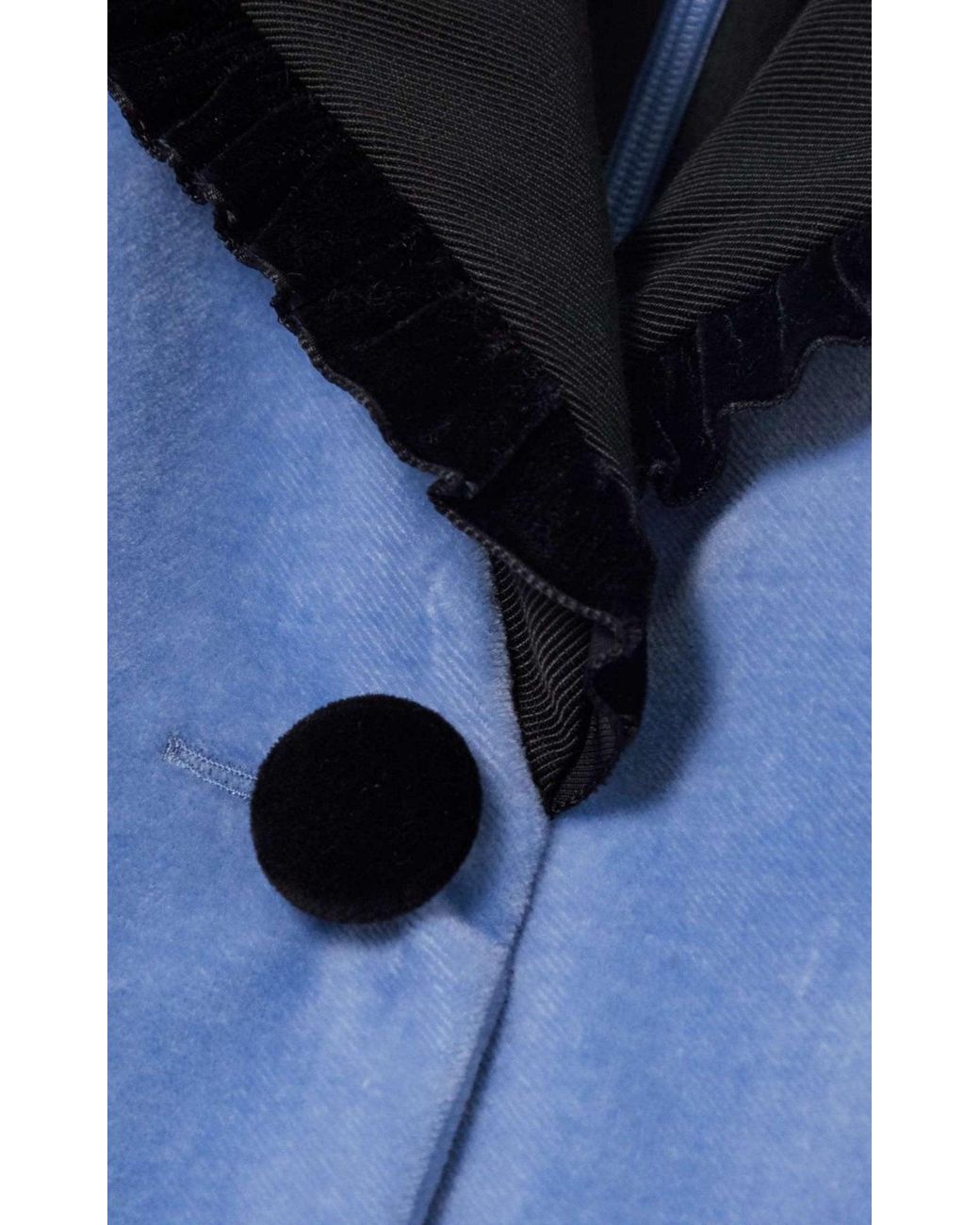 Alessandra Rich Blue Fitted Velvet Dress