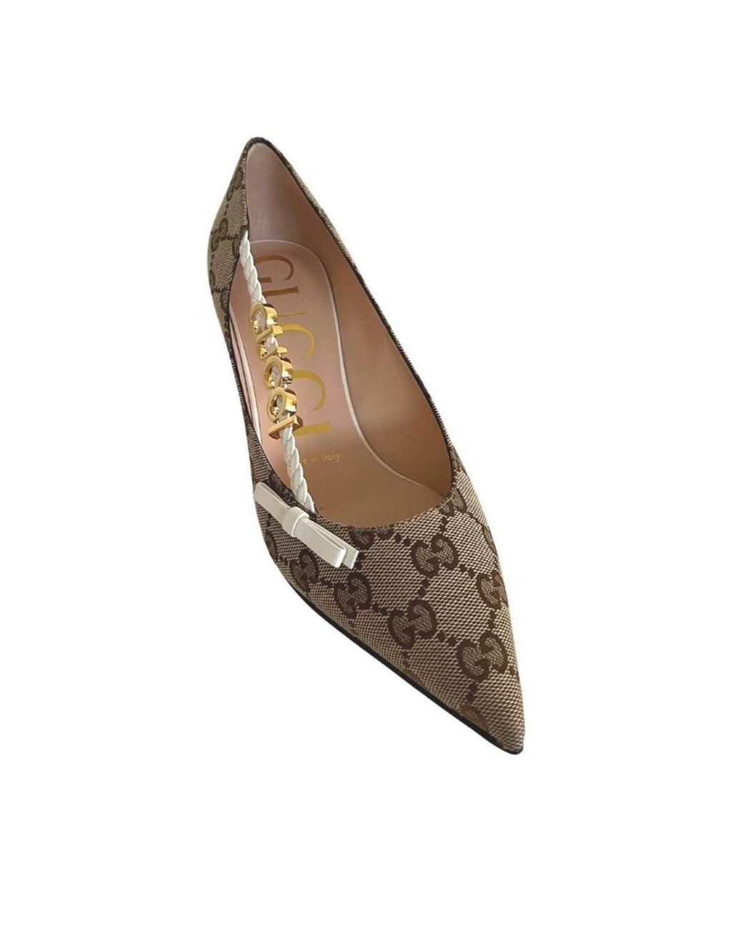 Gucci Brown Gg Supreme Low Heel Pumps