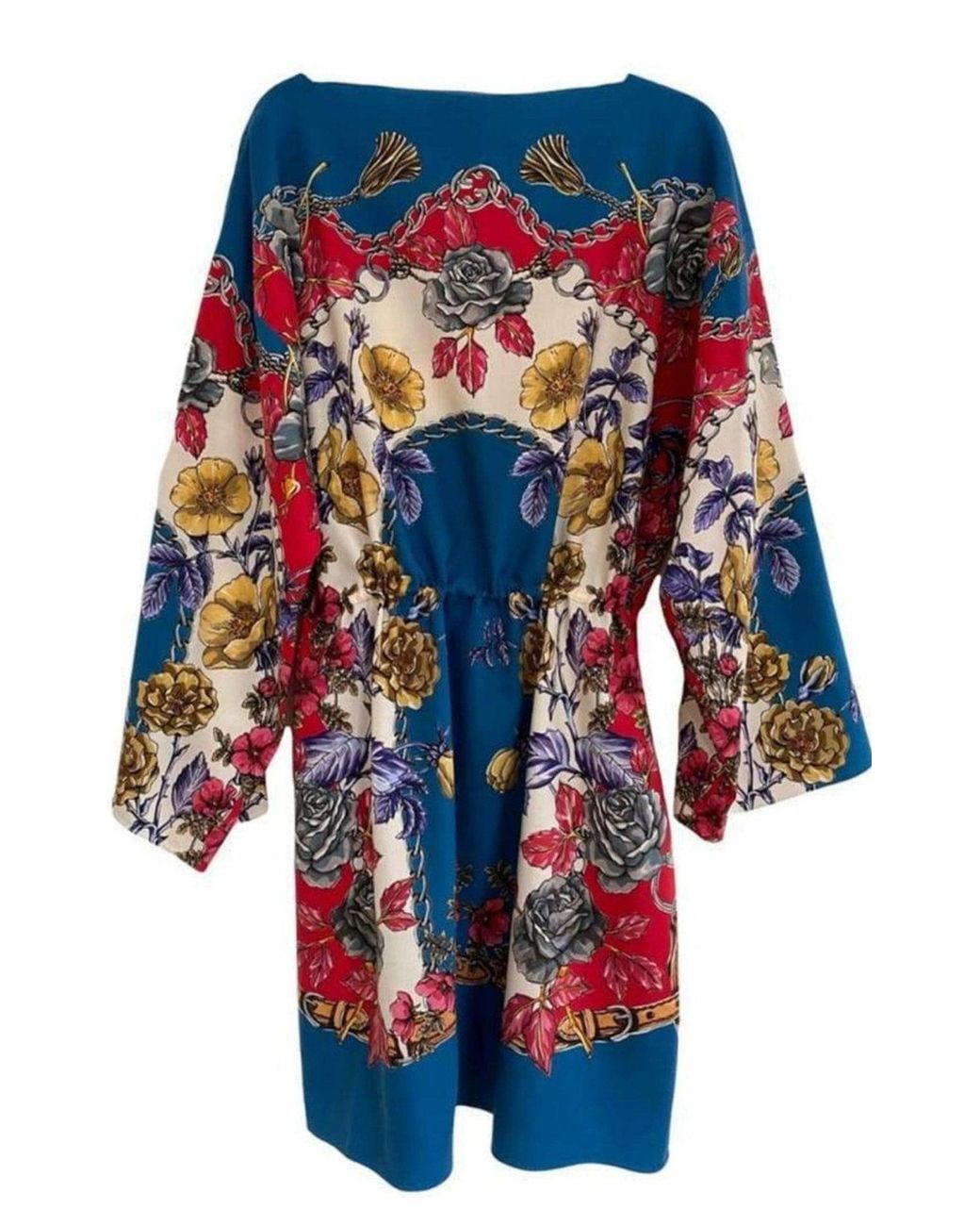 Gucci Blue Boudoir Printed Wool-twill Kaftan Dress