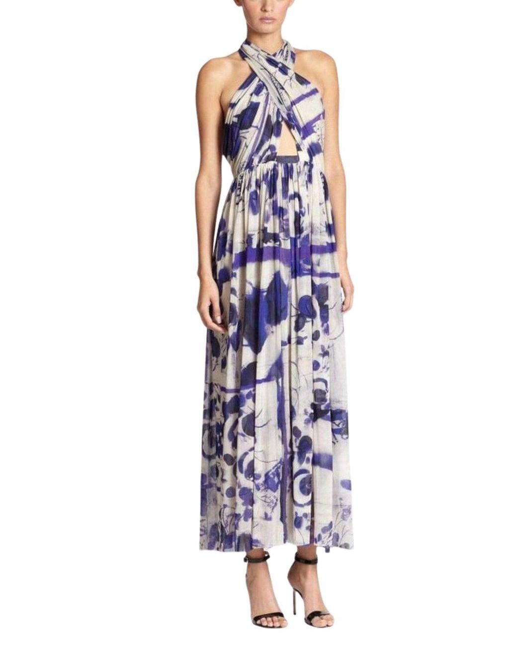 Jean Paul Gaultier Blue Cross Halter Tulle Dress