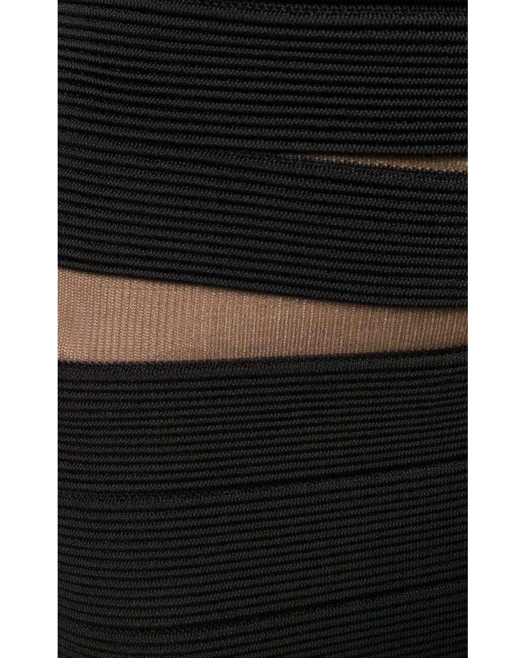 Balmain Black Sheer Fitted Mini Skirt