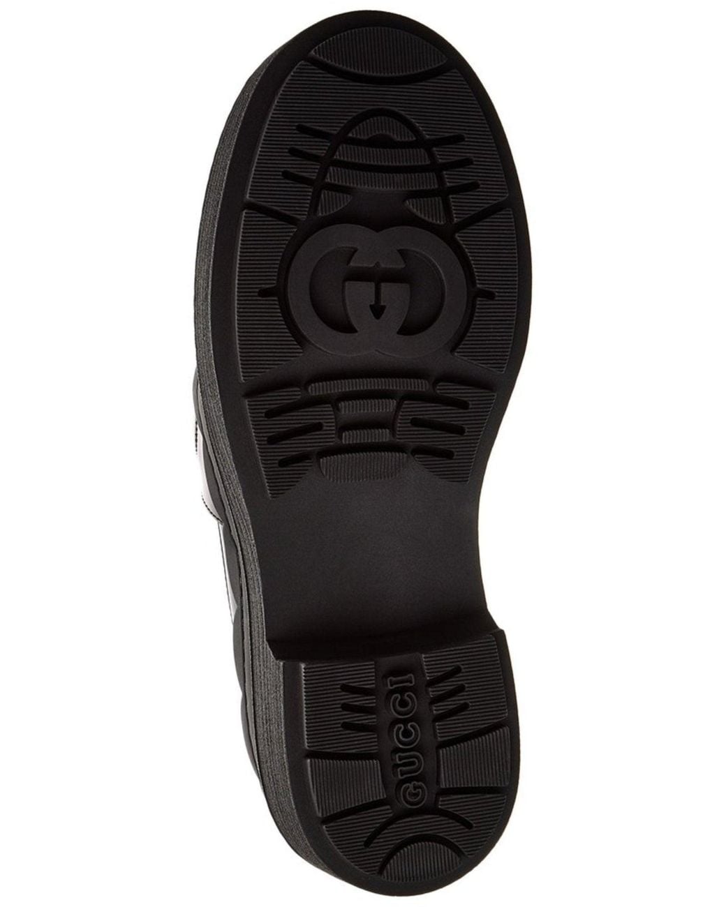 Gucci Black Ornella Logo Applique Leather Ankle Boots