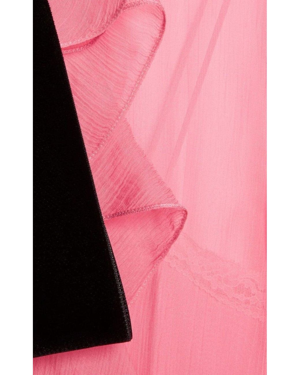 Gucci Red Velvet Ties Silk-chiffon Dress