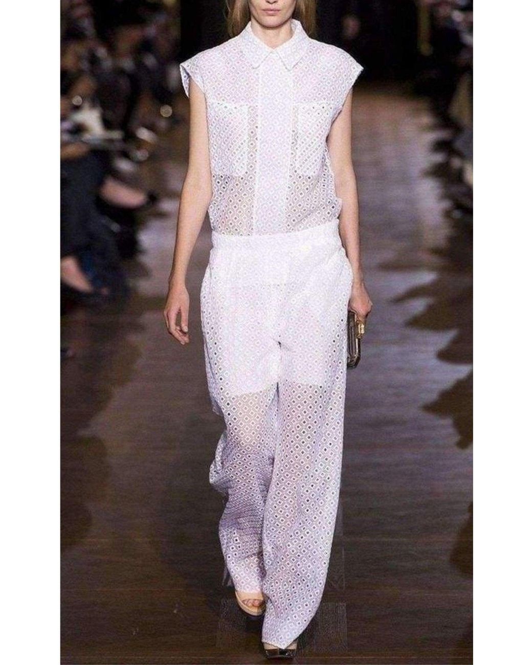 Stella McCartney White Cutwork Embroidery Erne Blouse