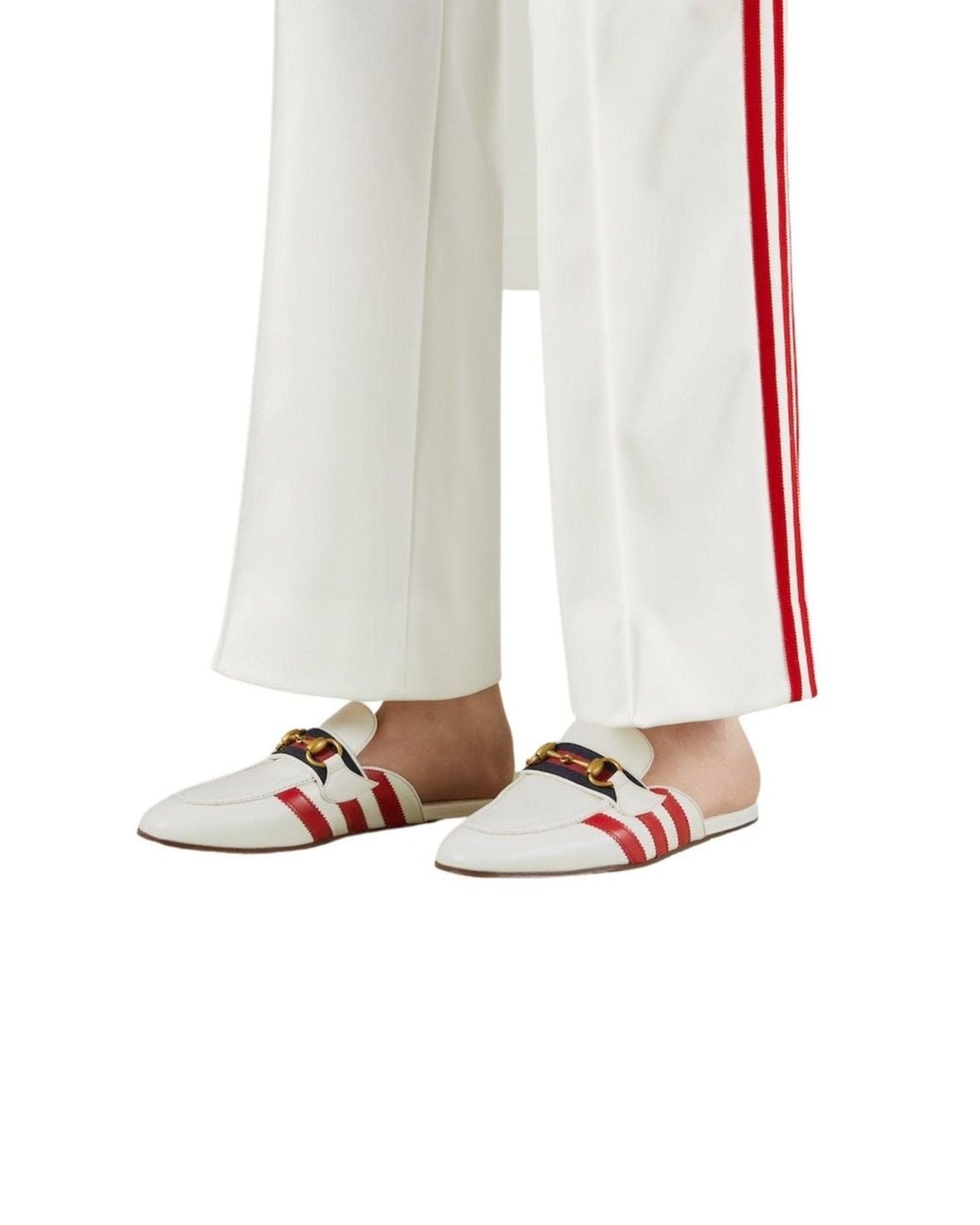 Gucci Horsebit X Adidas Leather Slipper In White