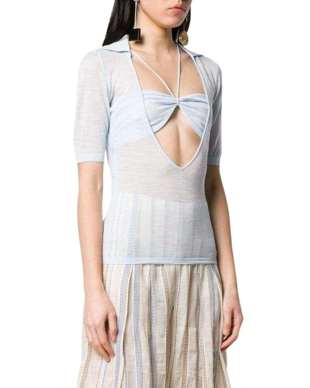 Jacquemus Blue Layered Bandeau Top