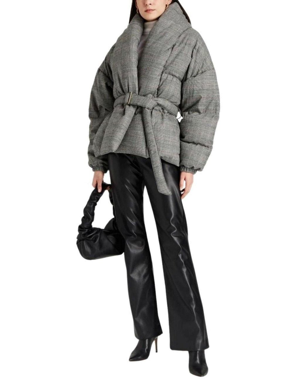 Alexandre Vauthier Gray Checked Stretch-wool Puffer Jacket