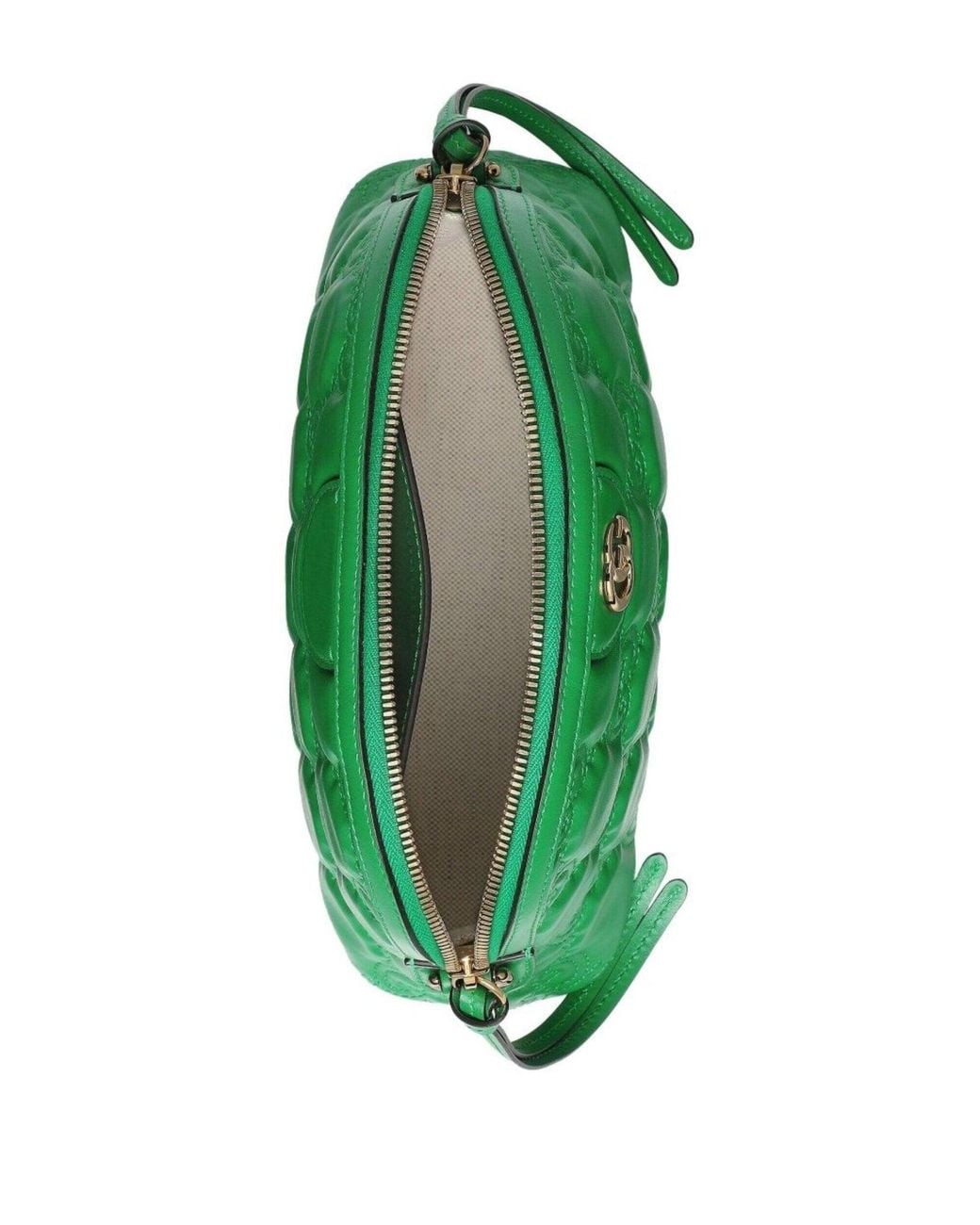 Gucci Green GG Matelassé Zipped Shoulder Bag