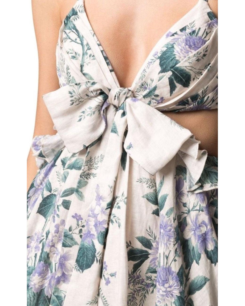 Zimmermann Gray Cassia Floral Print Mini Dress