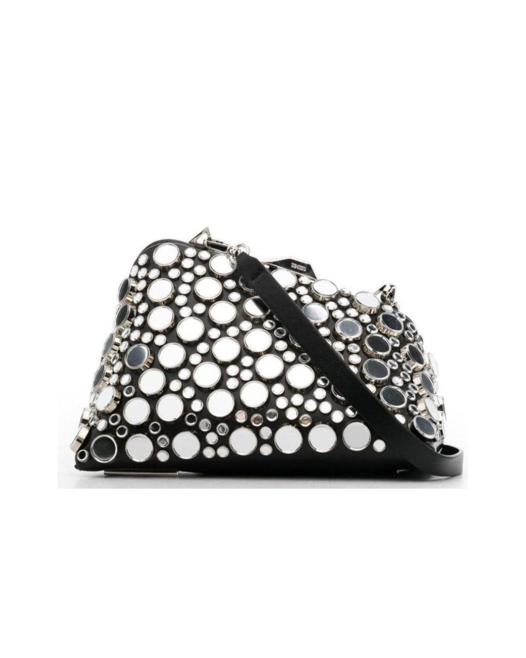 The Attico Black Midnight Workmanship Mirror Clutch