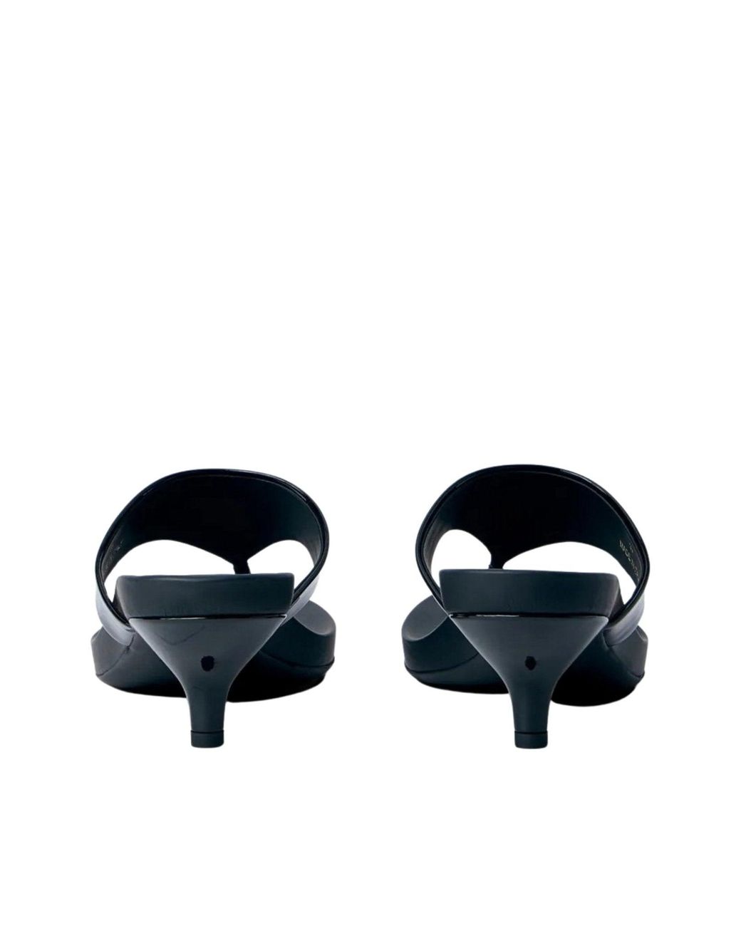 Prada Blue Patent Leather Kitten-heel Thong Sandals