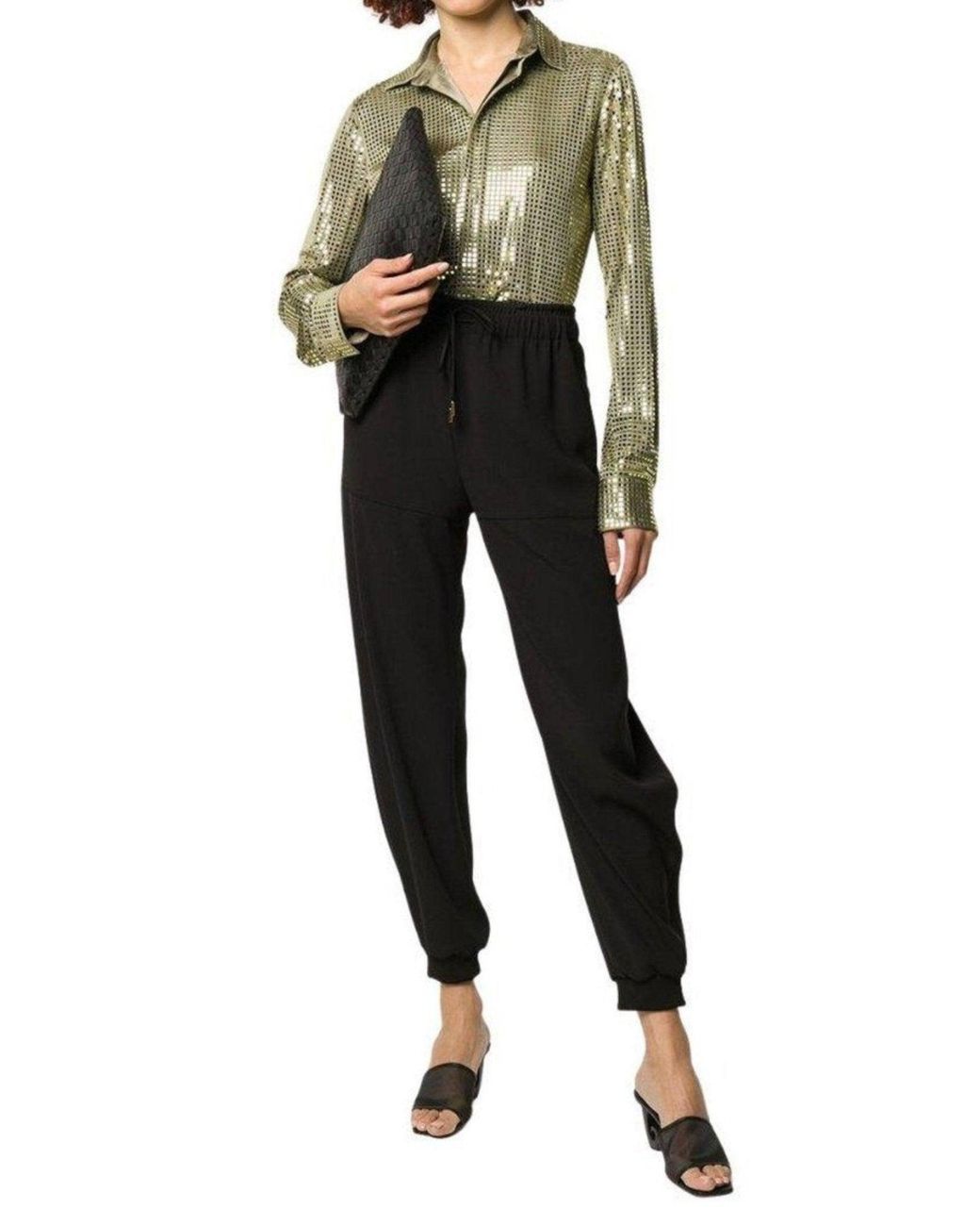 Bottega Veneta Green Sequined Button Front Shirt