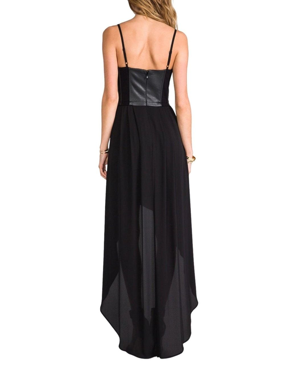 BCBGMAXAZRIA Black Leandra Bustier Draped Dress