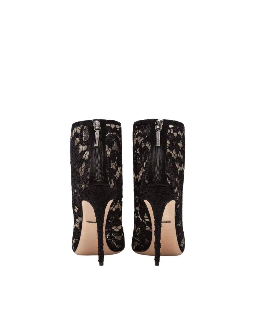 Dolce & Gabbana Black Floral Lace Booties It 39