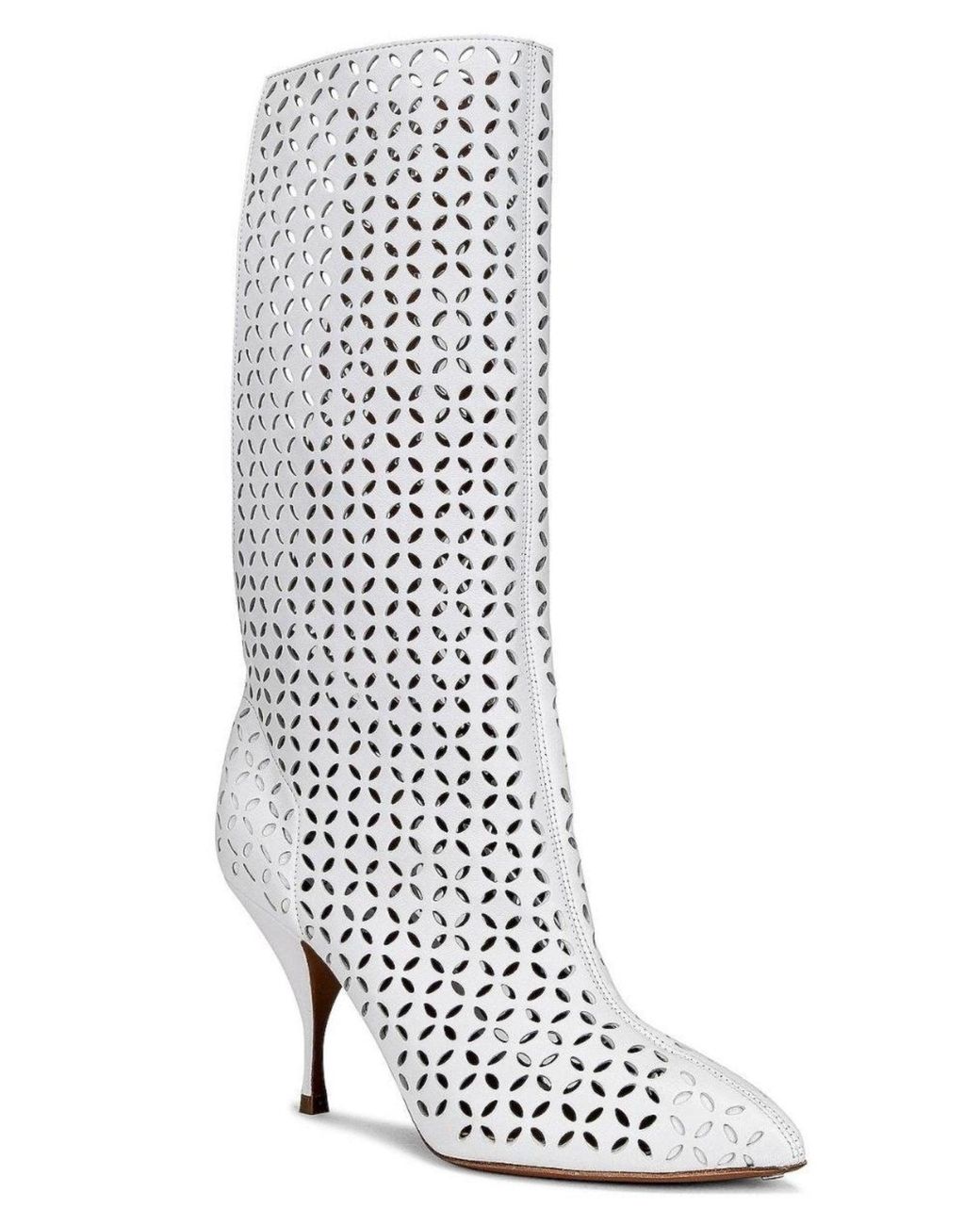 Alaïa Multicolor Petal Perforated Knee Boots
