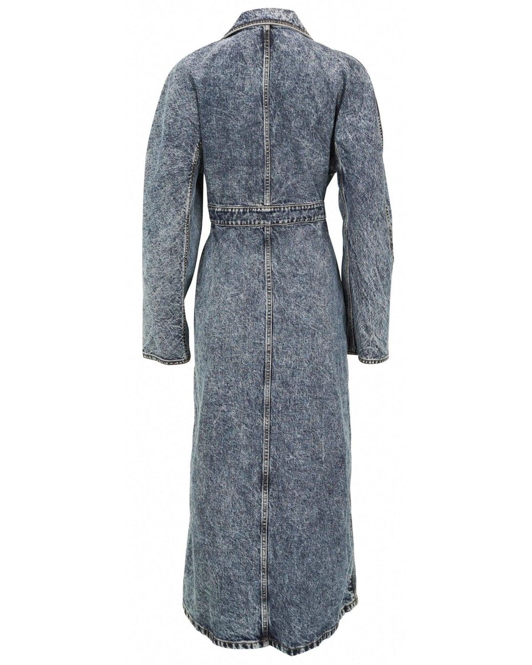 Alaïa Gray Spiral Denim Trench Coat