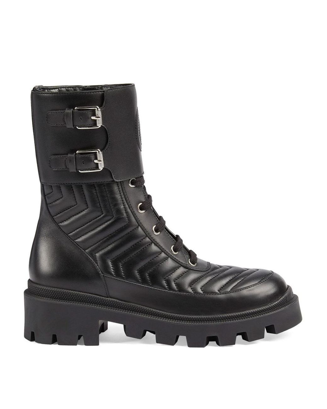 Gucci Interlocking G Leather Boots in Black | Lyst UK