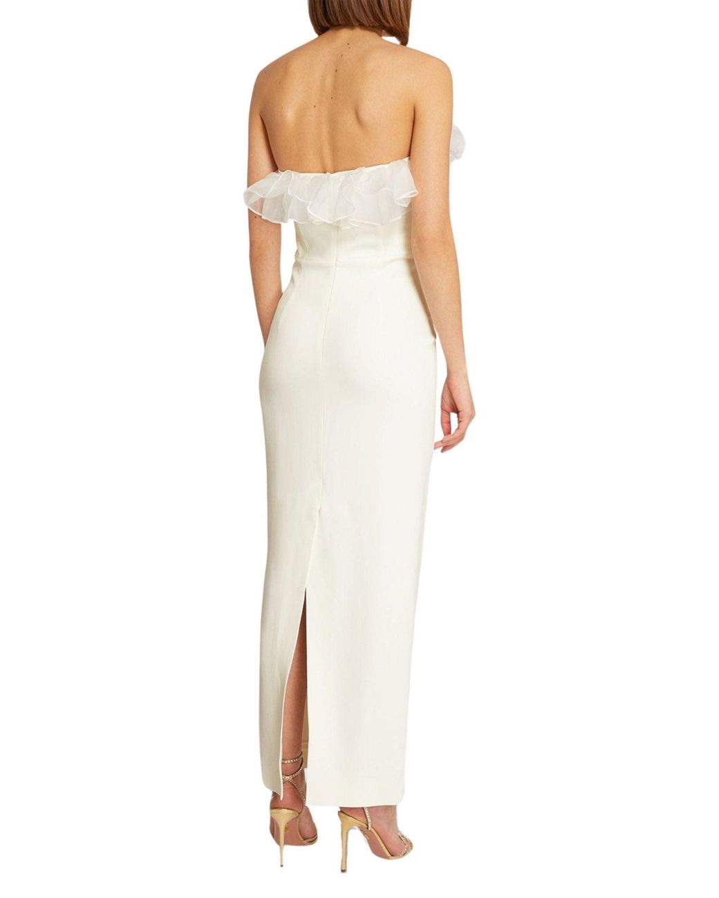 Alessandra Rich White Organza-trim Maxi Dress