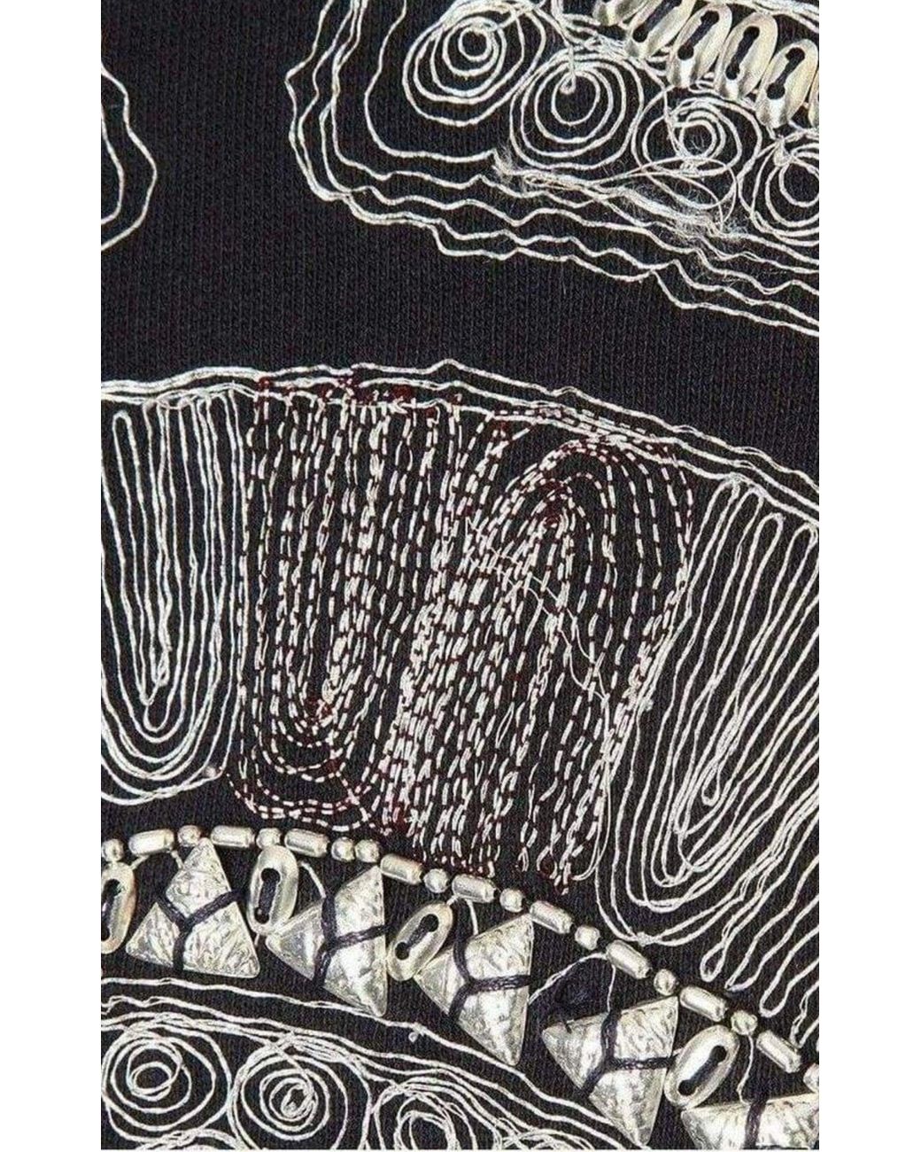 Dries Van Noten Black Embroidered Cotton Jersey Sweatshirt for men