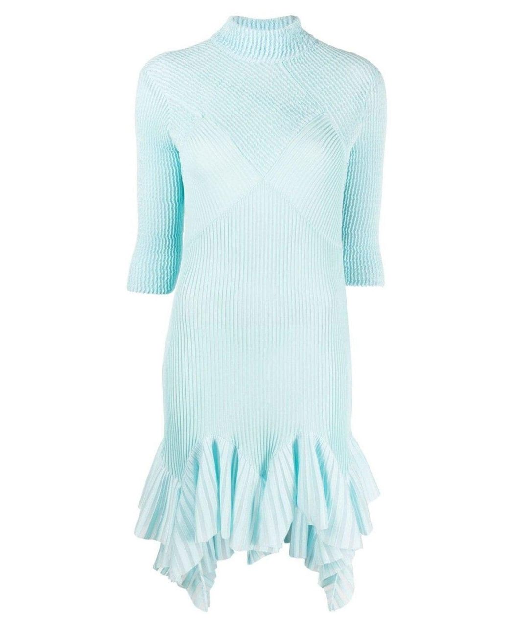 Givenchy Blue High-neck Asymmetric Dress