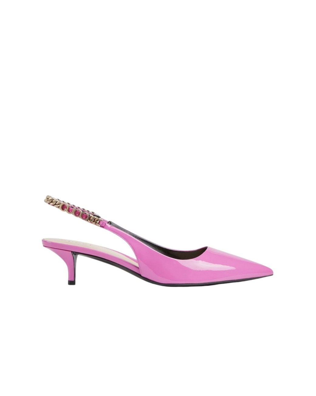 Gucci Pink Signoria Patent Leather Slingback Pumps