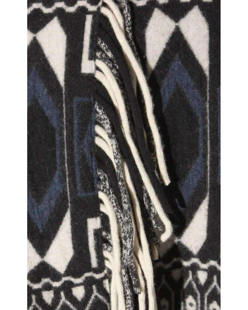Chloé Black Intarsia Hooded Cape Poncho